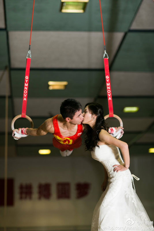 gymnastics wedding photos