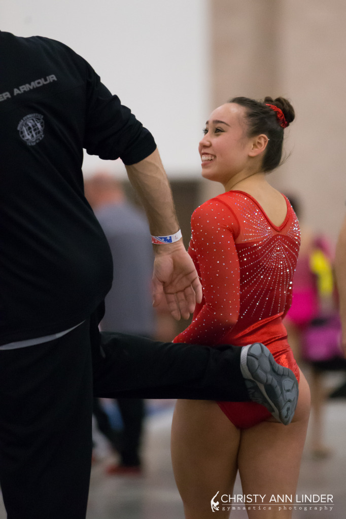 Laurent landi kicking Katelyn Ohashi in the butt