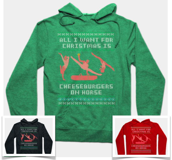 gymcastic gym nerd gift guide cheeseburgers on horse sweatshirt