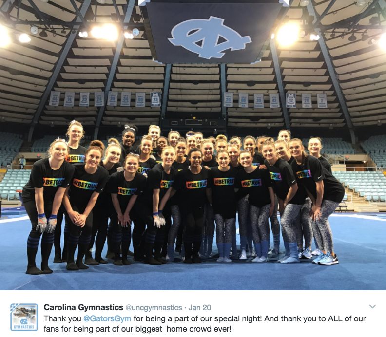 unc florida gymnastis betrue meet