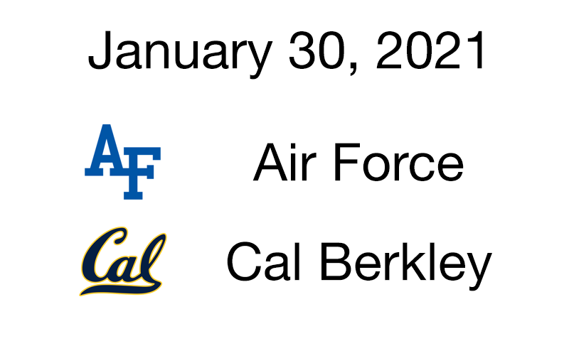 Live Blog: Air Force vs. Cal Berkeley – January 30, 2021