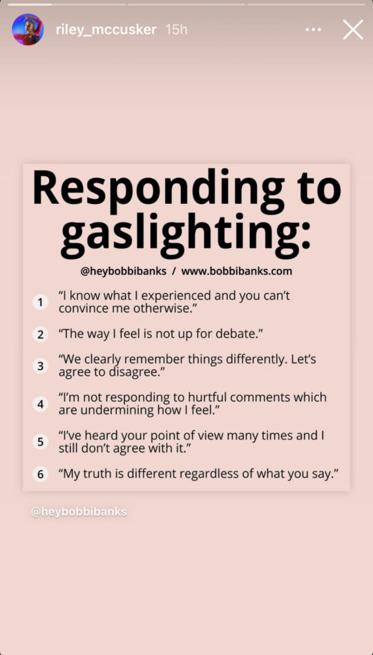 Riley McCusker - Gaslighting Post